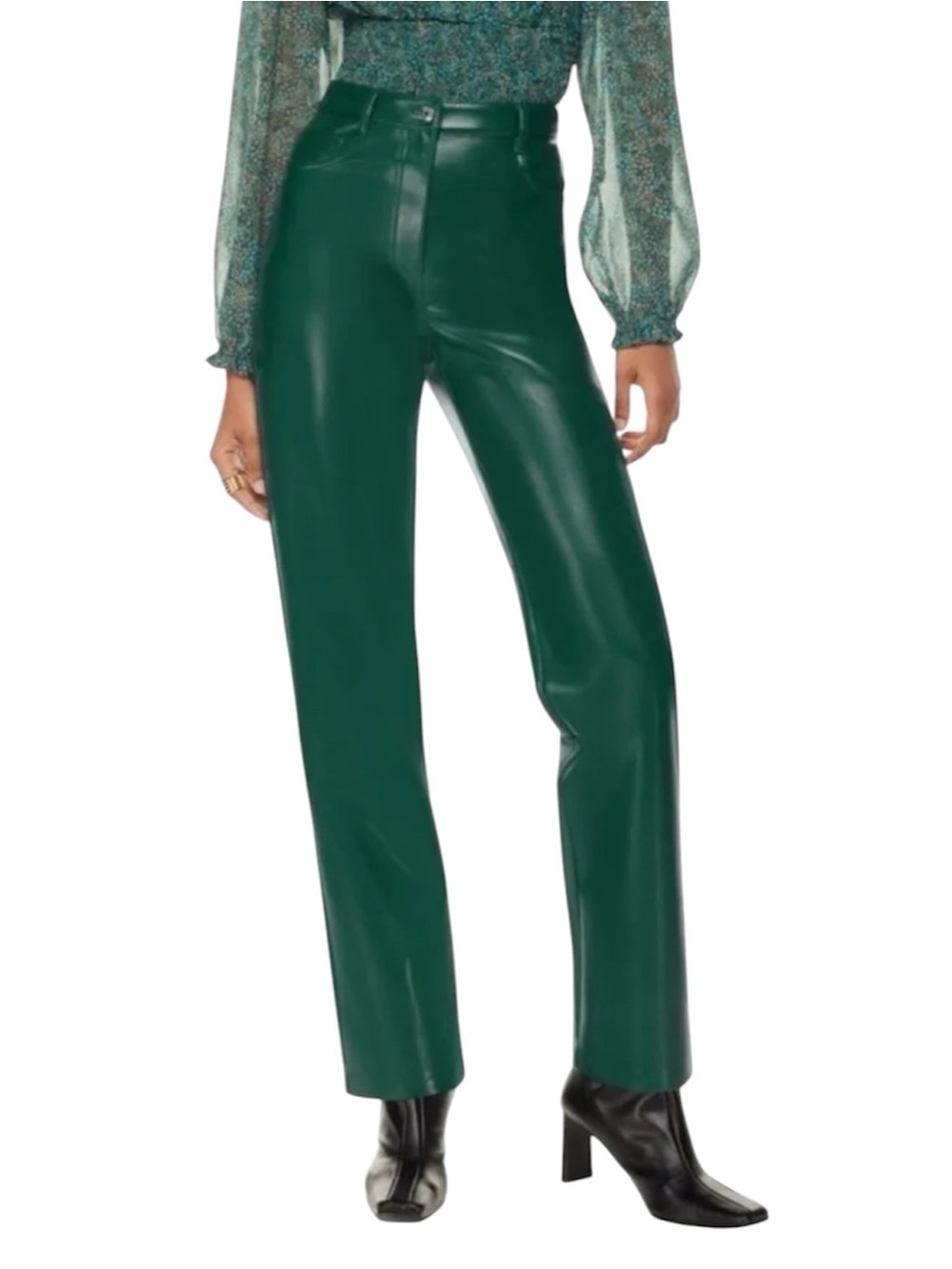 WILFRED GREEN MELINA FAUX LEATHER PANTS SIZE 4